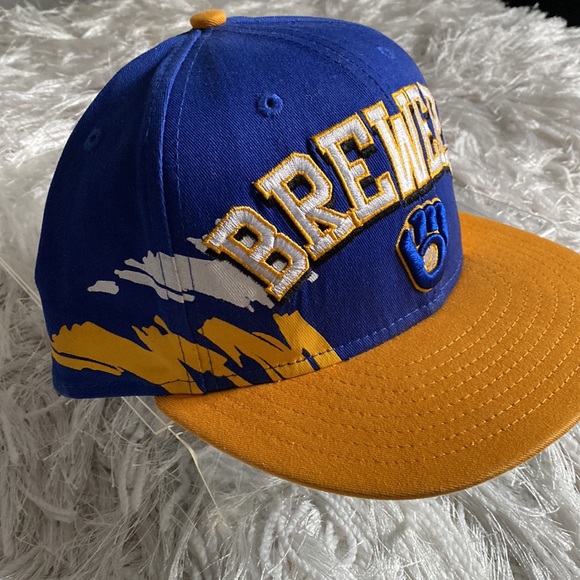 New Era MLB Milwaukee Brewers Snap Back Baseball Cap Like New One Size Fits Most - Picture 2 of 9